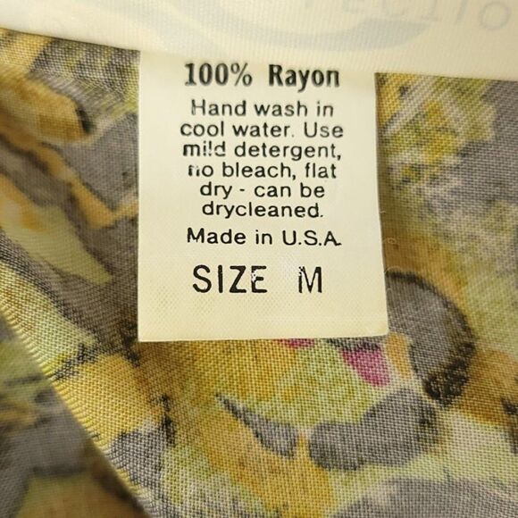 Couturier Collection Camp Shirt Vintage 80s Abstract All Over Print Made In USA - Picture 5 of 6